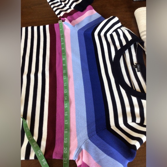 XL Talbots NWOT colorful stripe boatneck sweater - Picture 4 of 5